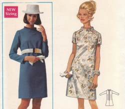 5113 1968 SS-LS COLLAR DRESS PATTERN 10 32.5''